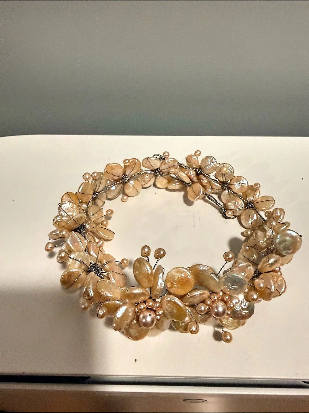 Artisan Floral Statement Necklace in PInk